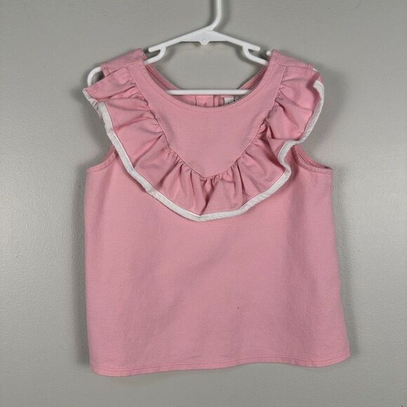 Janie and Jack Girls Pink Sleeveless Ruffle Top Shirt Size 6 - Picture 1 of 4